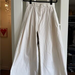 Nili Lotan Cream Wide Leg Pants